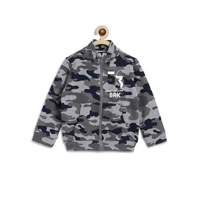 Boys Light Grey French Terry Cardigan